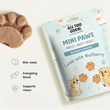 All Too Good  Mini Paws Freeze-Dried Treats Lamb w/Wolfberry 54g